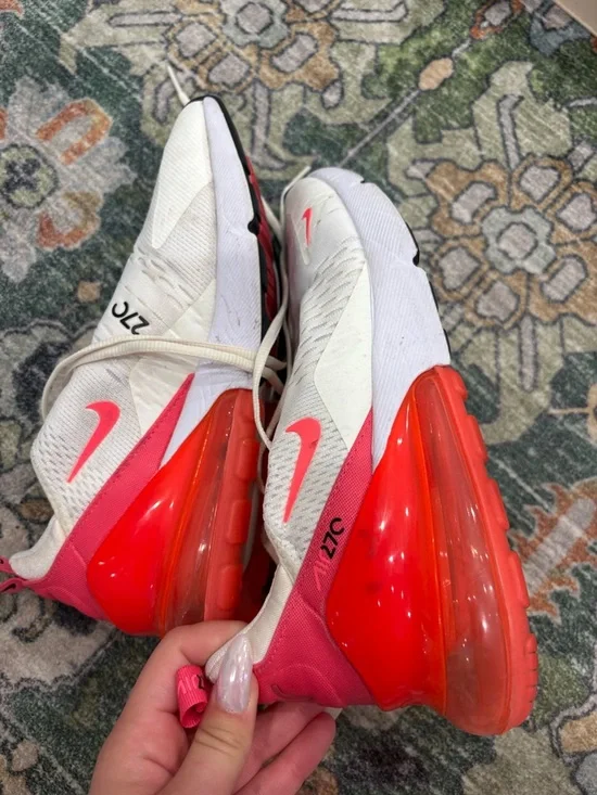 Nike Women’s White/Pink Air Max 270 Sneakers - Picture 3 of 4